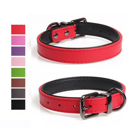 Premium Double-Layer Leather Dog Collar – Soft, Durable & Stylish