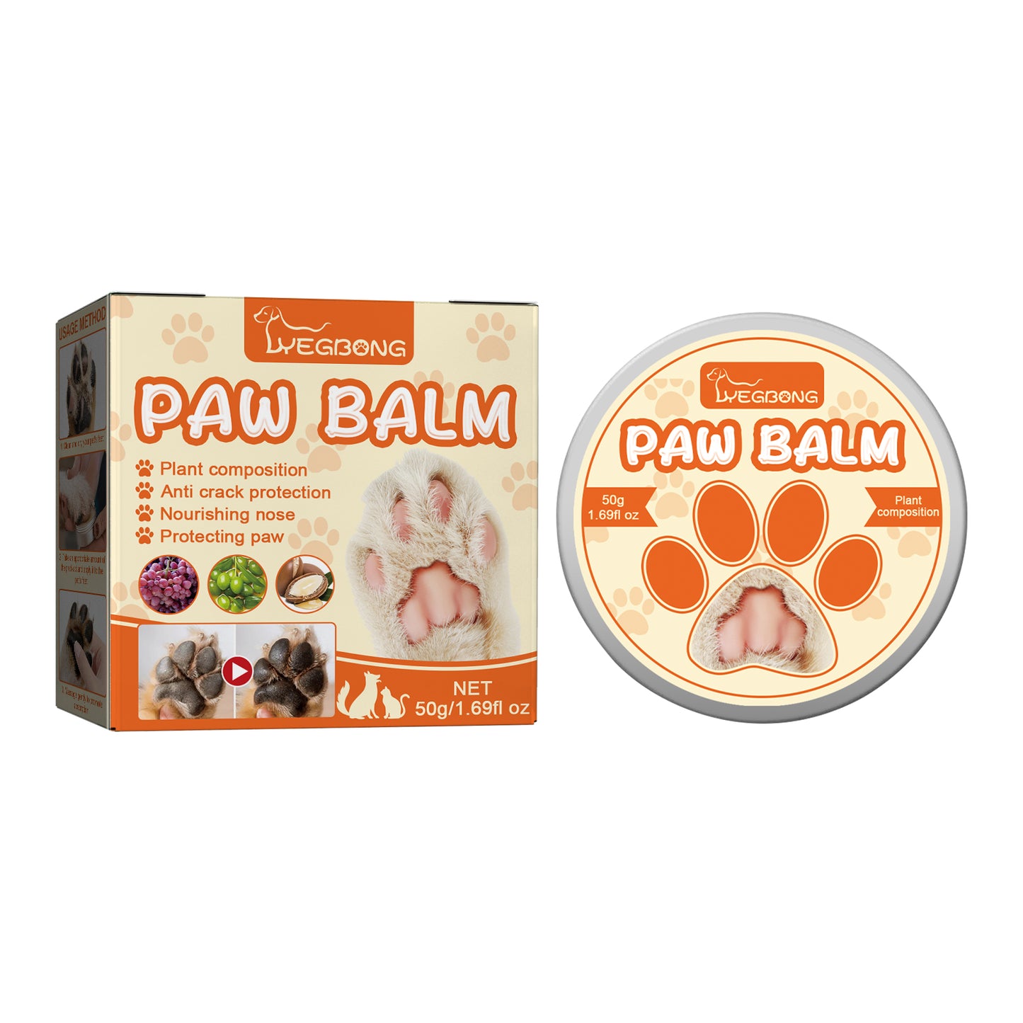 Universal Pet Paw Moisturizing Cream – Foot Care for Cats and Dogs, Cracked Paw Pad Treatment
