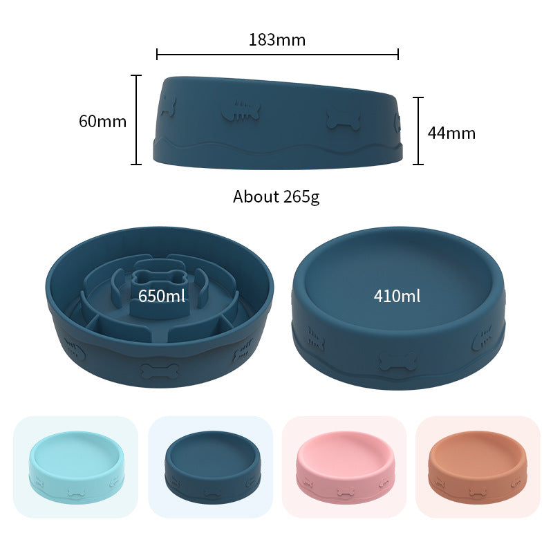 Tigela Portátil de Silicone para Animais de Estimação de Alimentação Lenta, Comedouro e Bebedouro 2 em 1