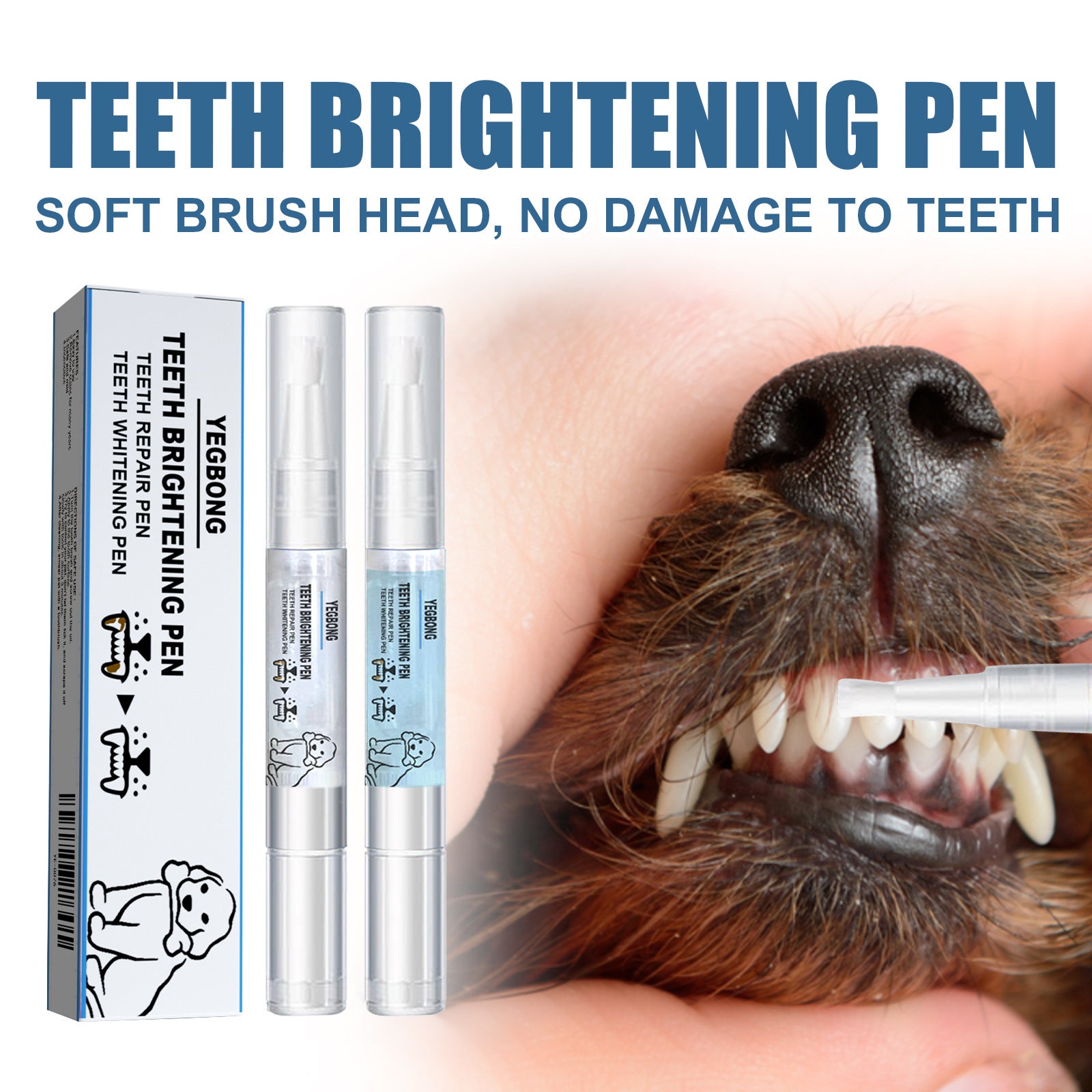 Caneta de Limpeza Dentária para Cães e Gatos, Ferramenta de Cuidados Dentários para Tártaro e Placa