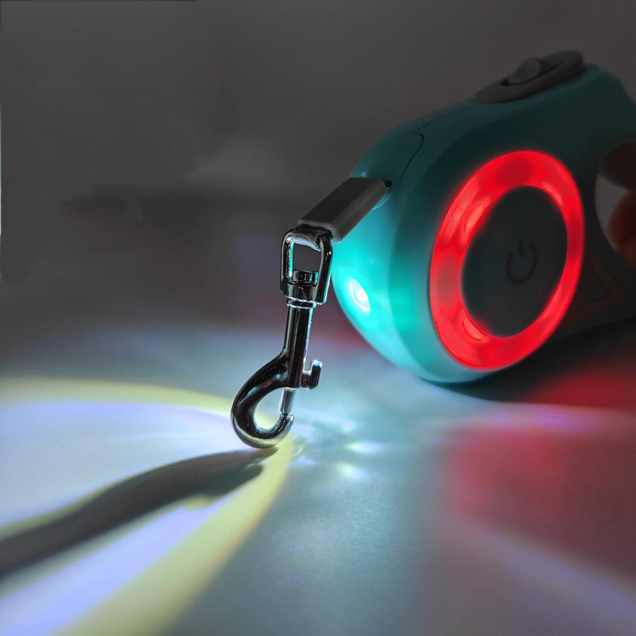 Trela Retrátil Brilhante para Cão, Guia Iluminada para Passeio de Animais de Estimação