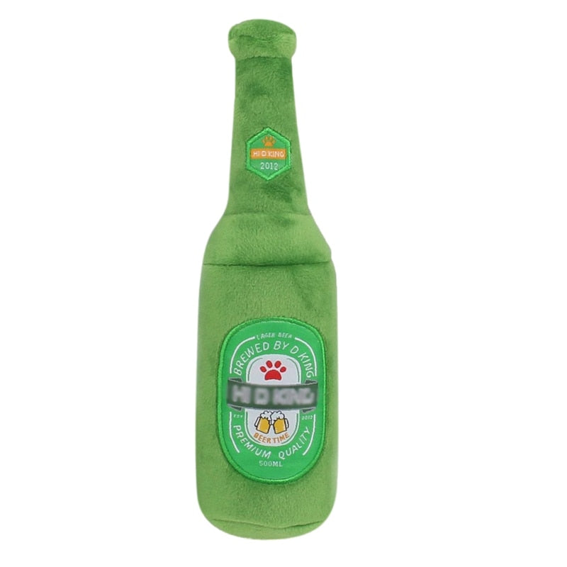 Garrafa de Cerveja de Pelúcia com Apito para Cães para Brincadeira Interativa