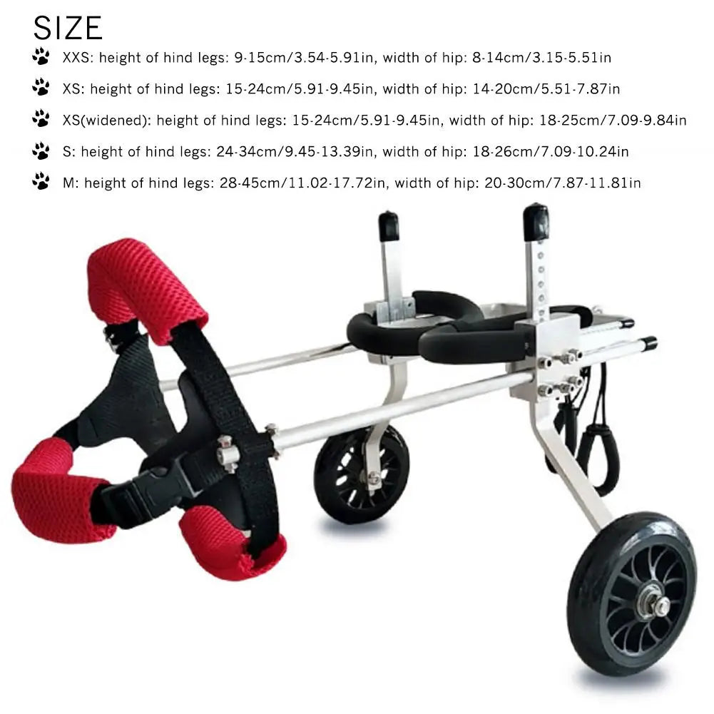 Pet Wheelchair – 2-Wheel Rear Support Cart for Disabled or Injured Dogs