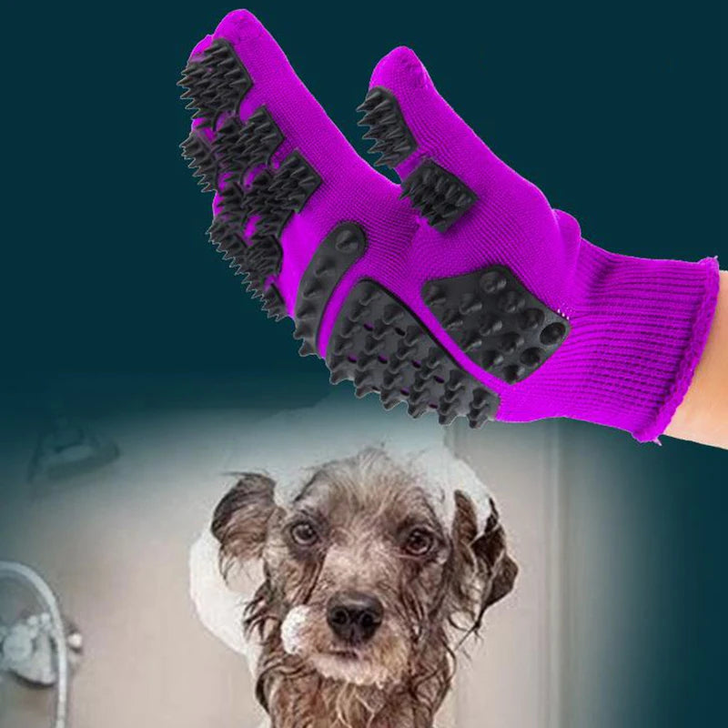Luva de Banho para Animais de Estimação para Cães e Gatos, Escova e Pente para Remover Pelos Soltos