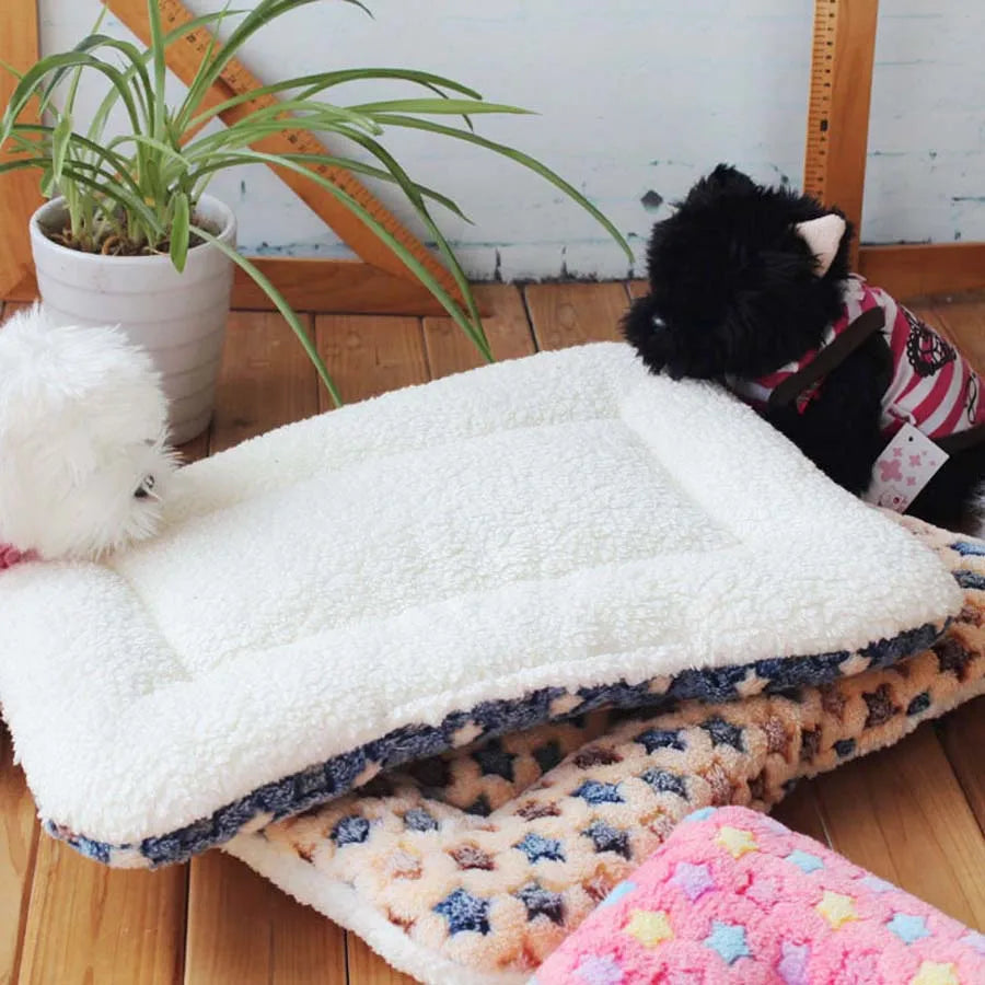 Warm Fleece Pet Mat – Travel Cushion Blanket for Small & Large Dogs