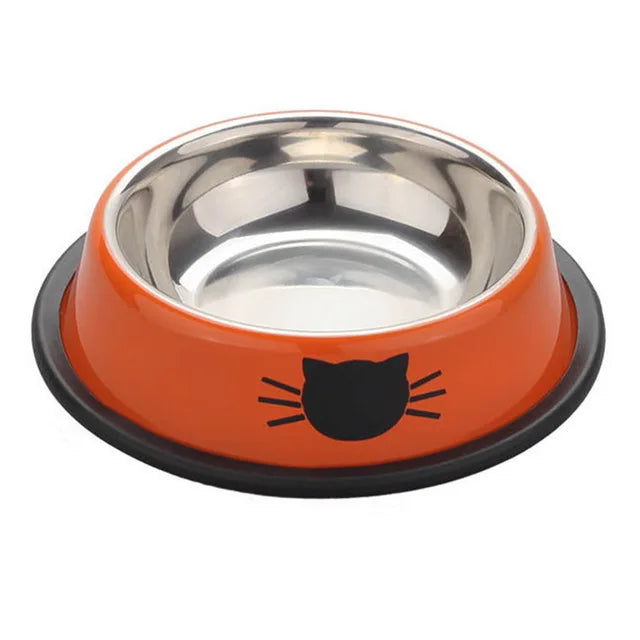 Tigela Antiderrapante em Aço Inoxidável para Cães e Gatos (Ração e Água)