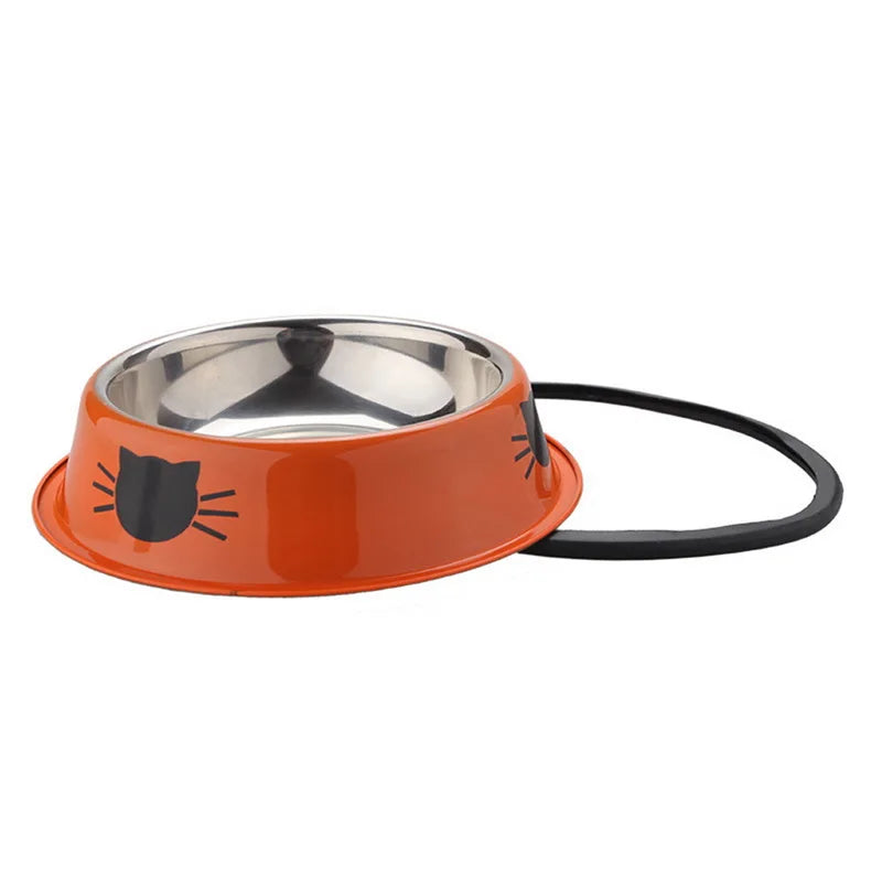 Tigela Antiderrapante em Aço Inoxidável para Cães e Gatos (Ração e Água)